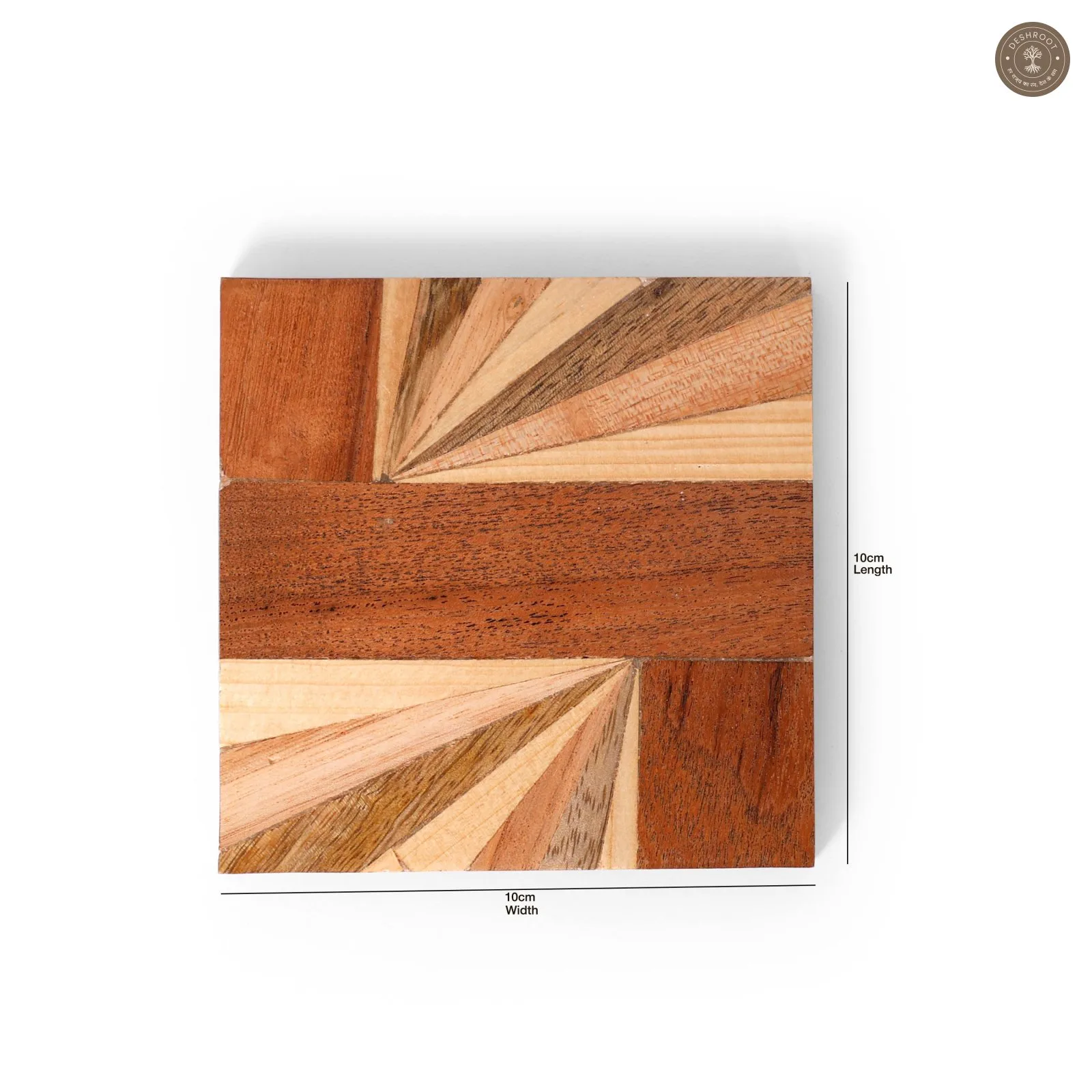 Dual Sunray Inlay Wooden MDF Coaster