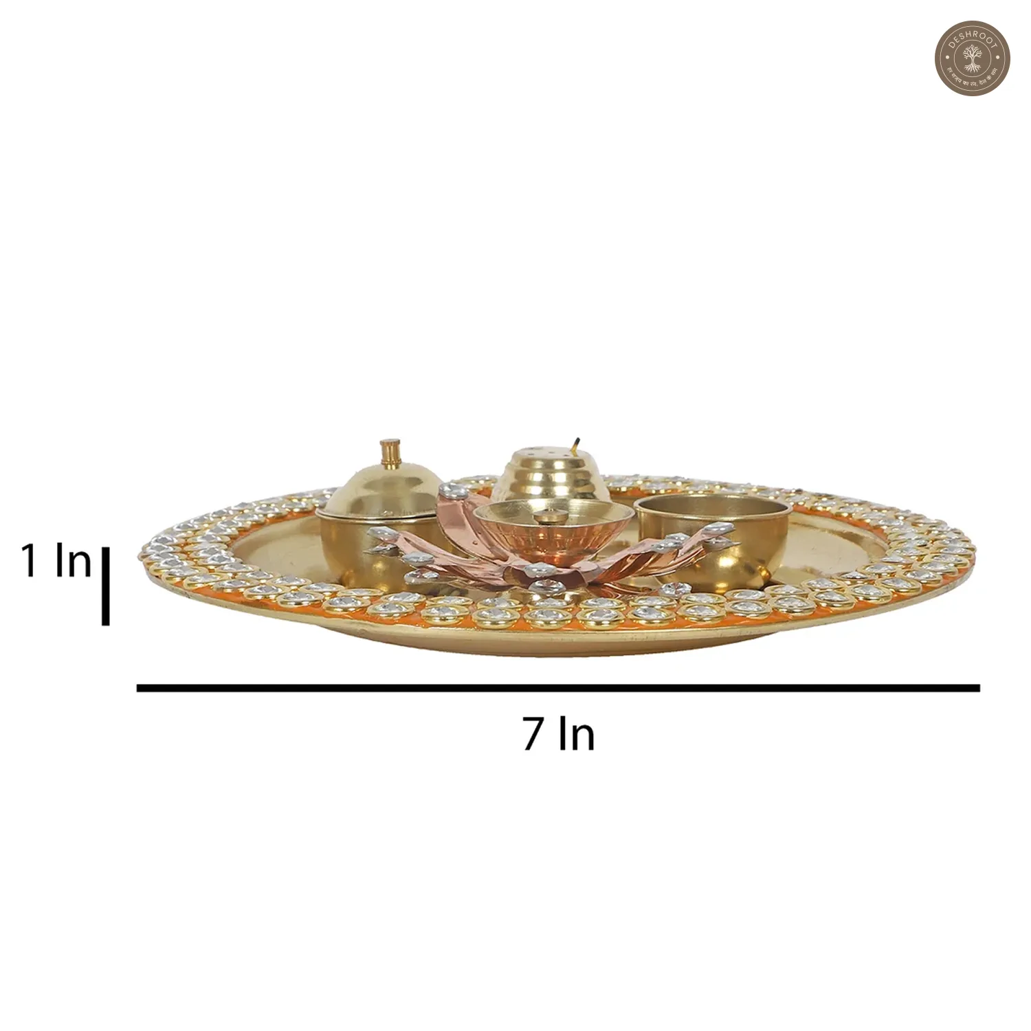 Round Yellow & Gold Beads Thali