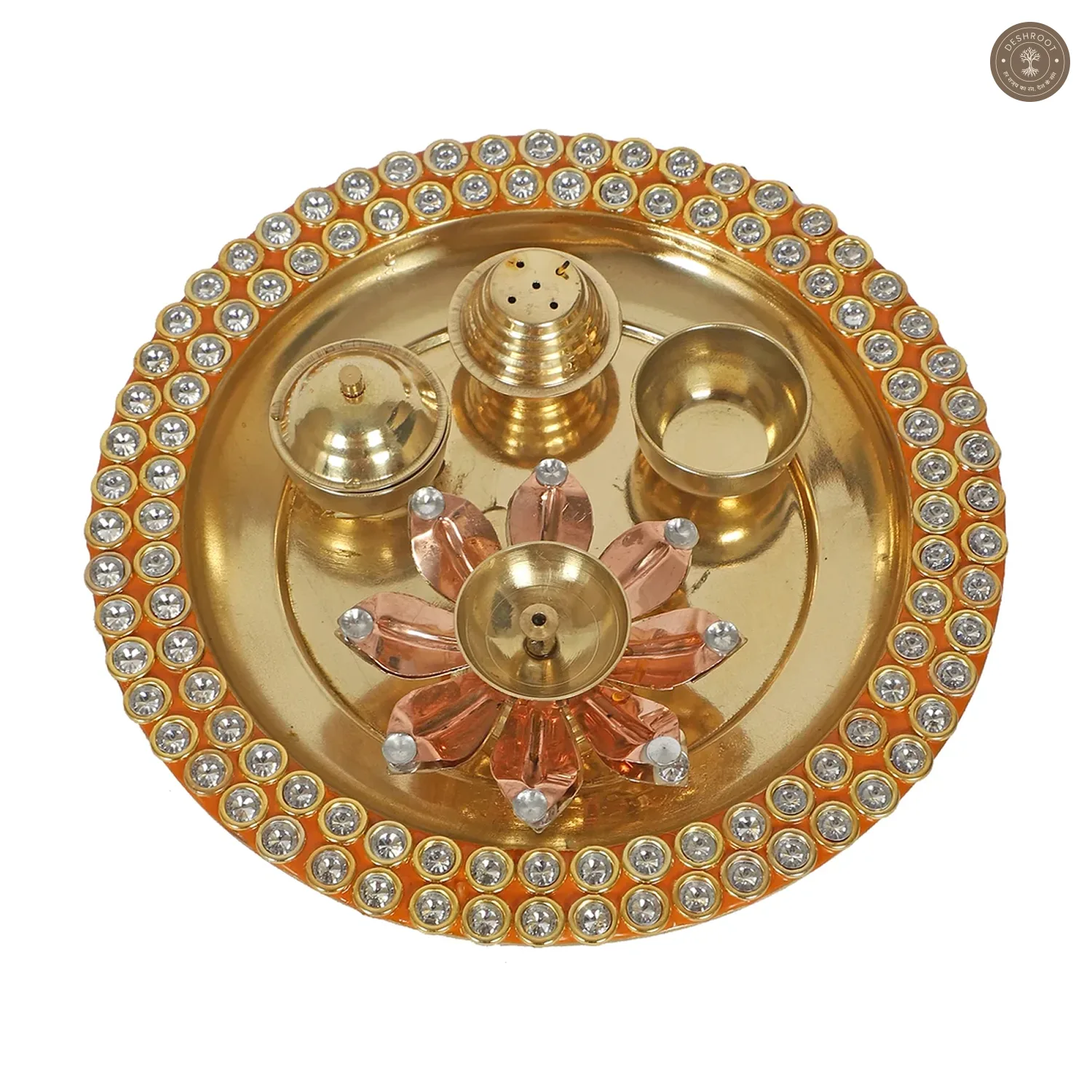 Round Yellow & Gold Beads Thali