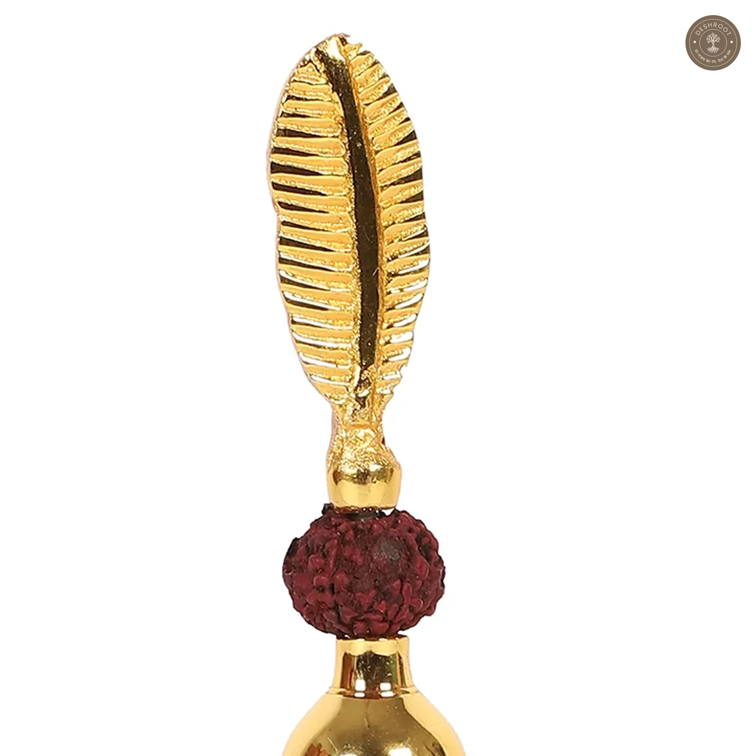 Rudraksh Gold Brass Bell With Velvet Box