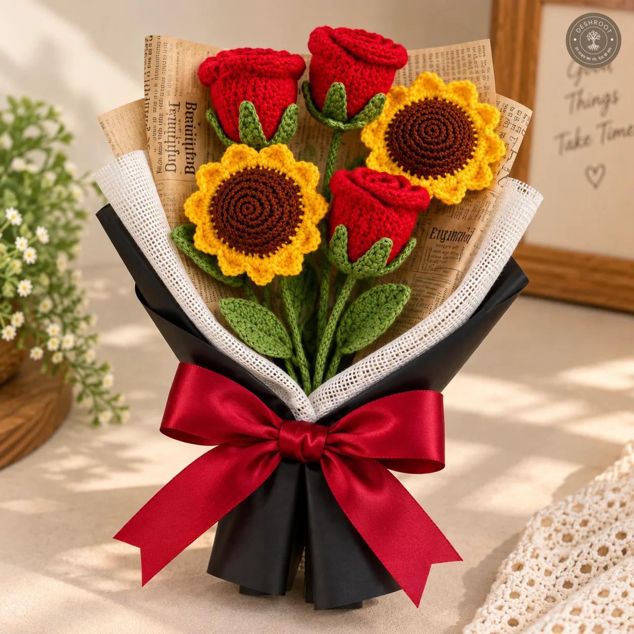 Handmade Crochet Flower Bouquet
