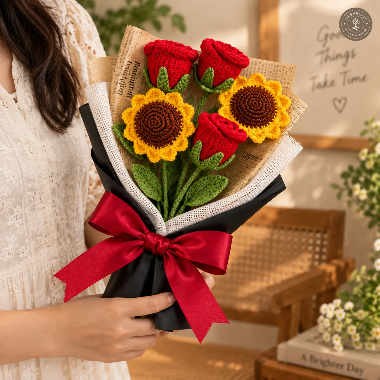 Handmade Crochet Flower Bouquet