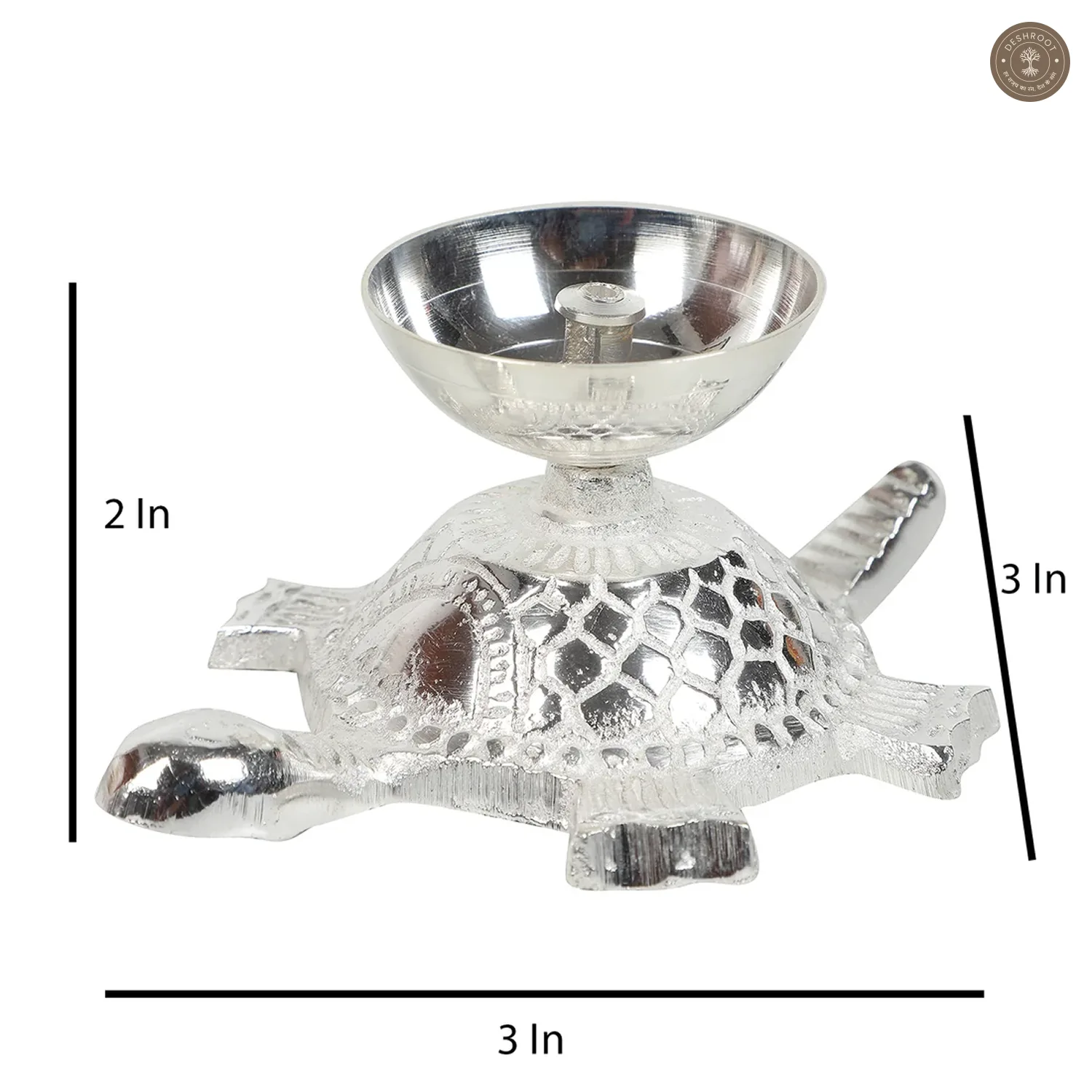 Silver Tortoise Akhand Dia