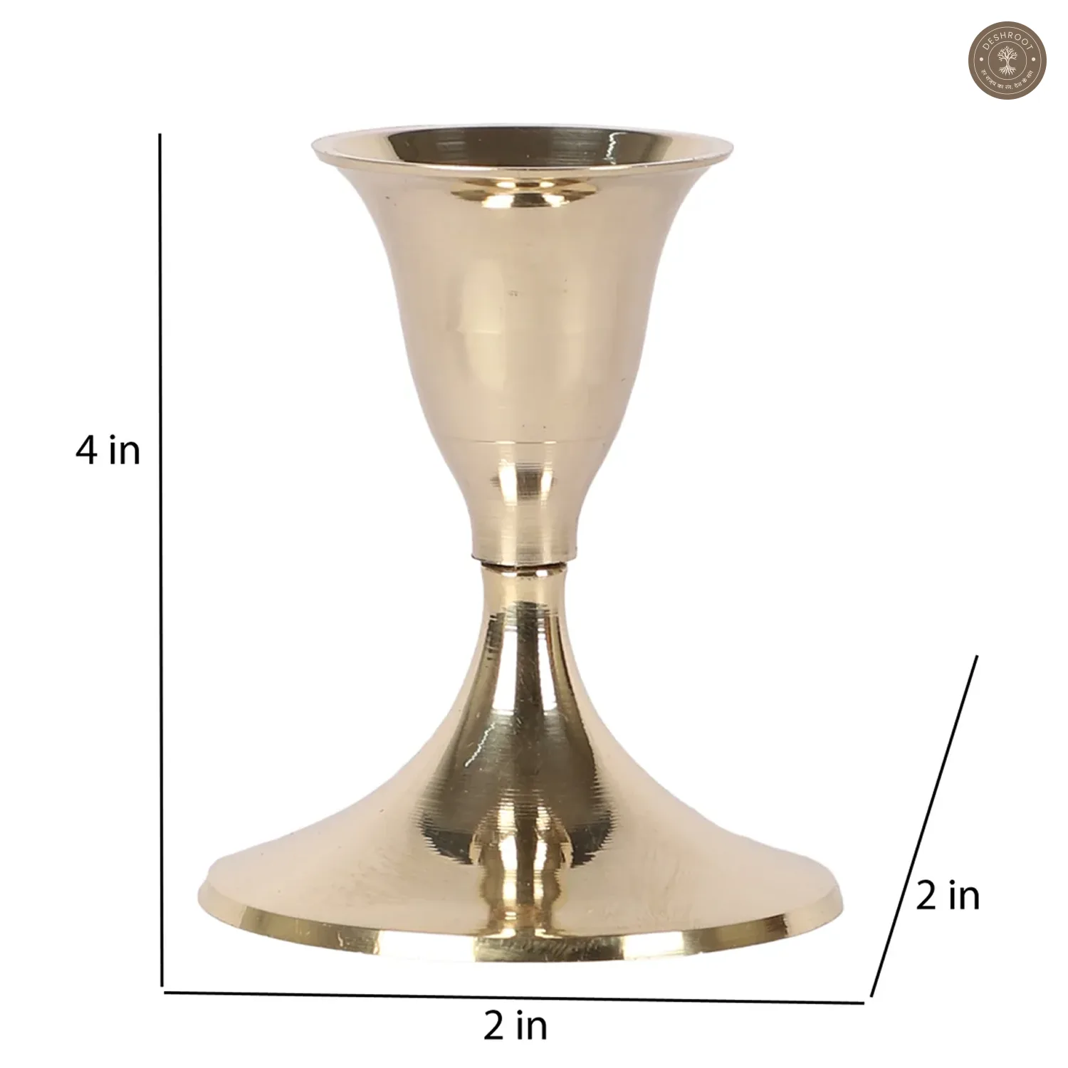 Small Brass Candle Stand Set of 2