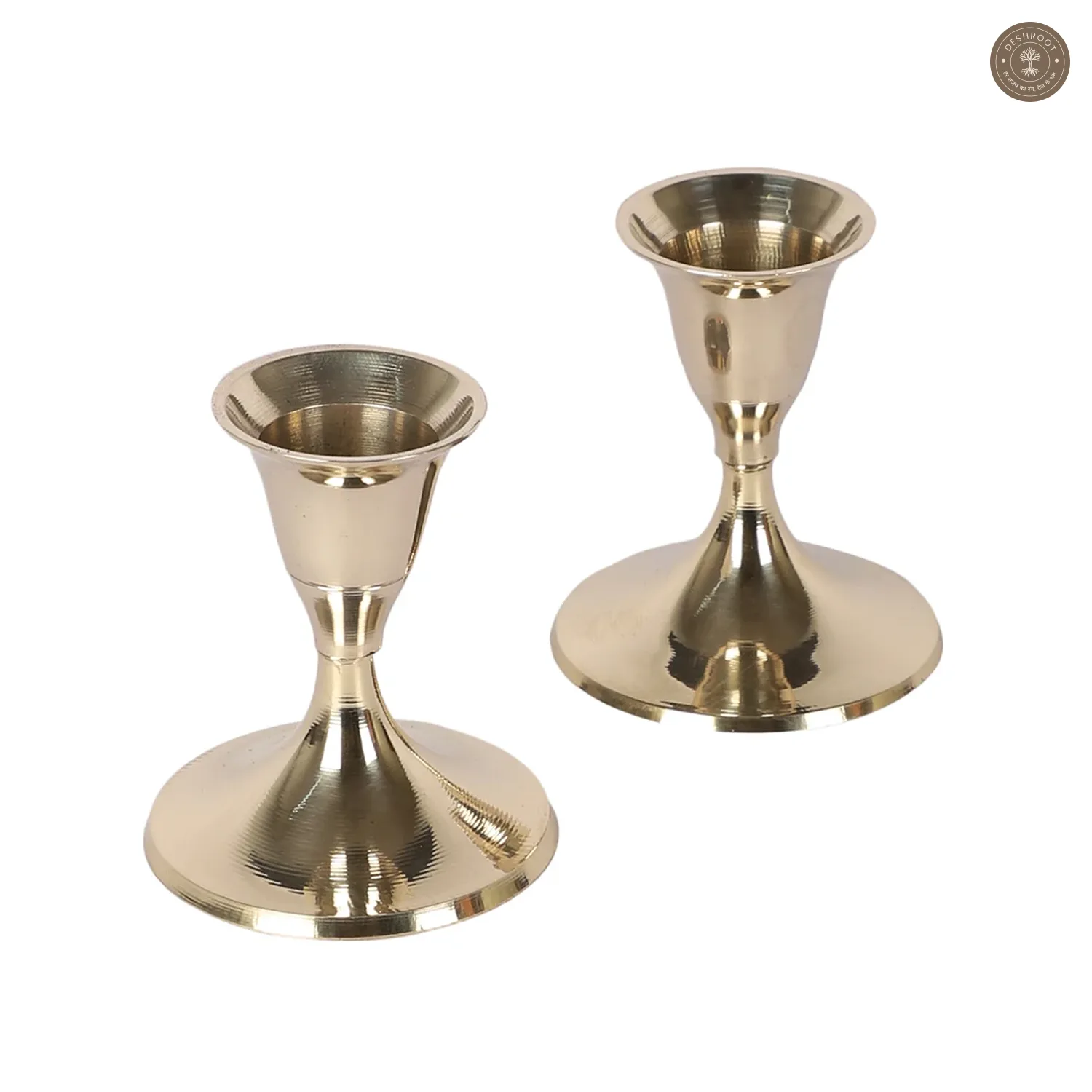 Small Brass Candle Stand Set of 2