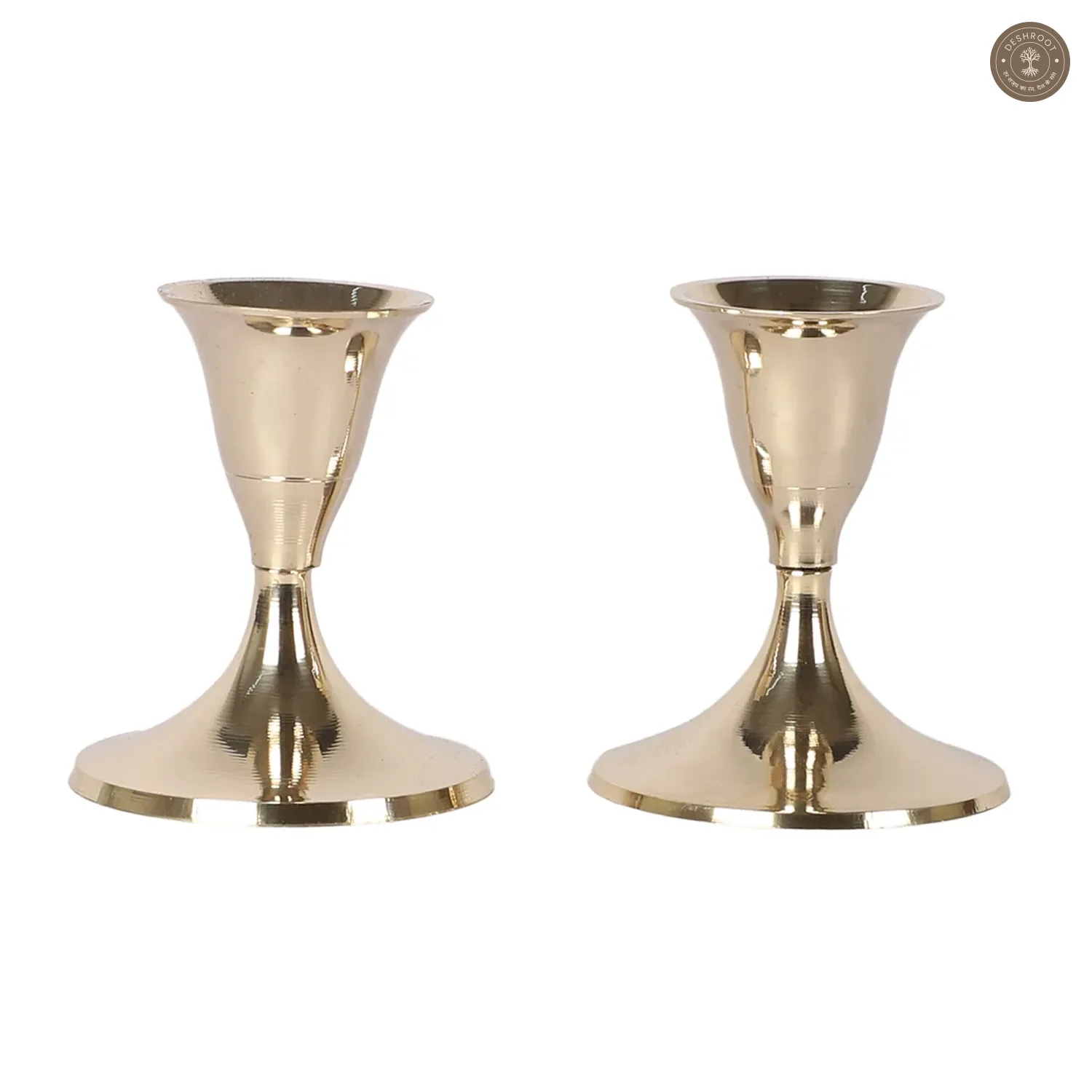 Small Brass Candle Stand Set of 2