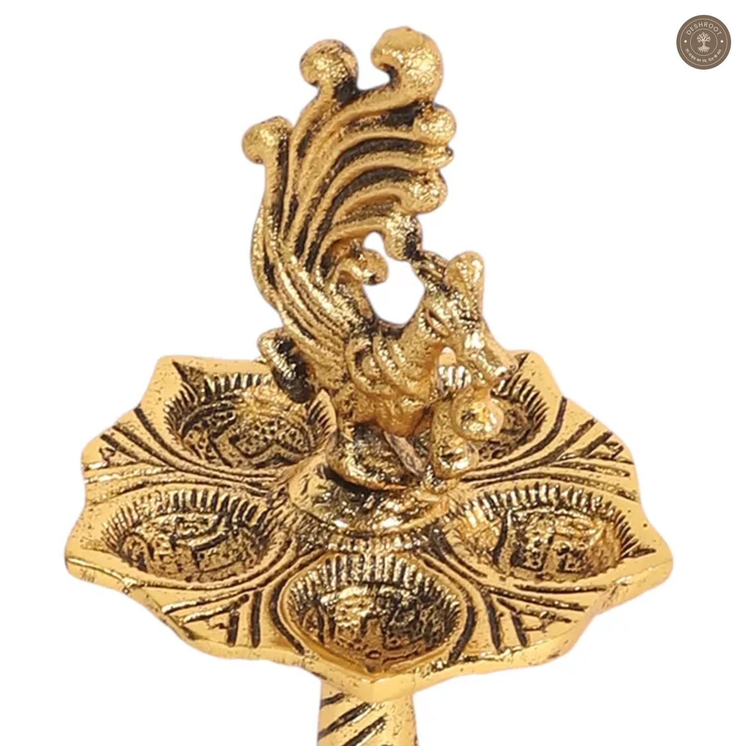 Gold Peacock Akhand Jyot Dia