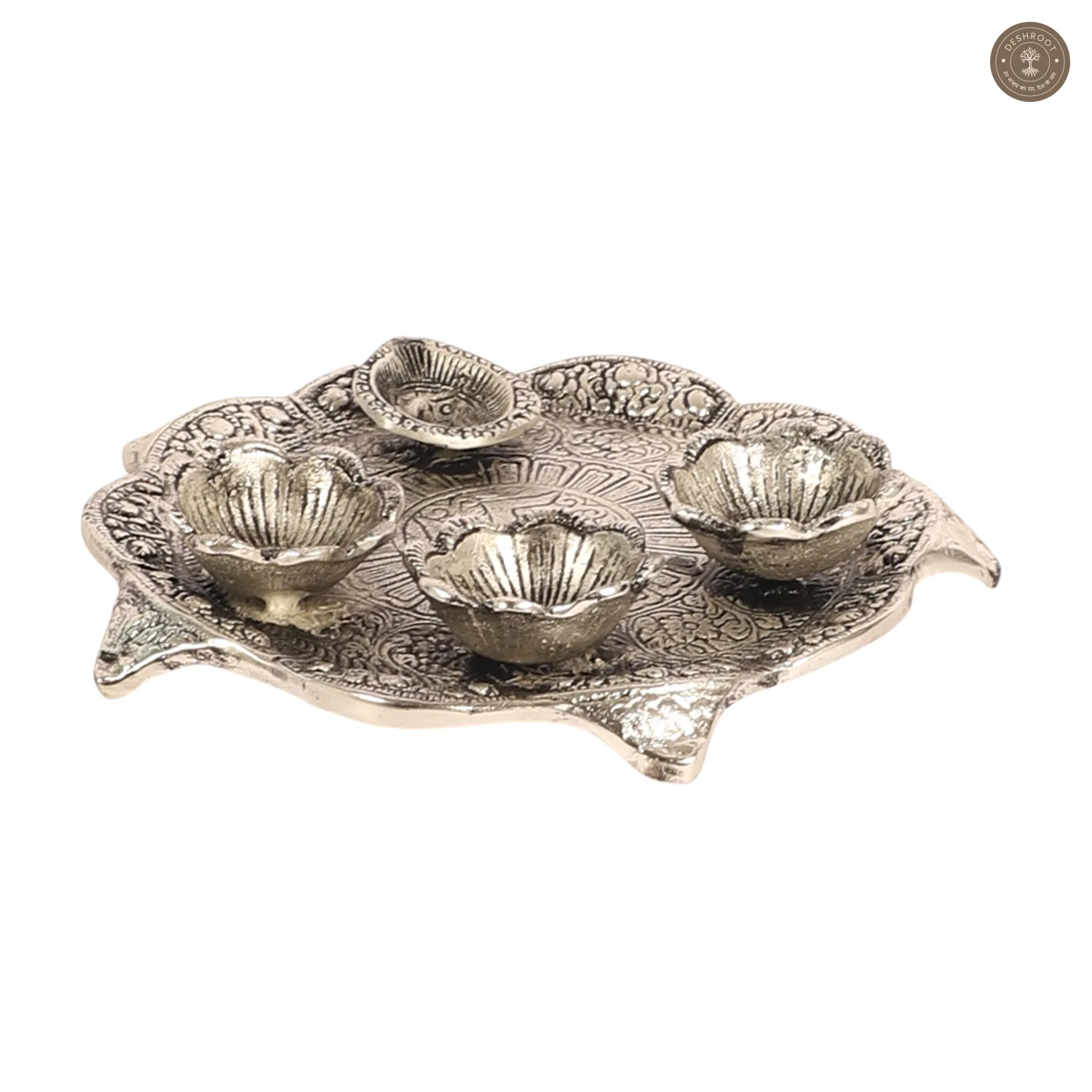 Silver Aluminum Pooja Thali