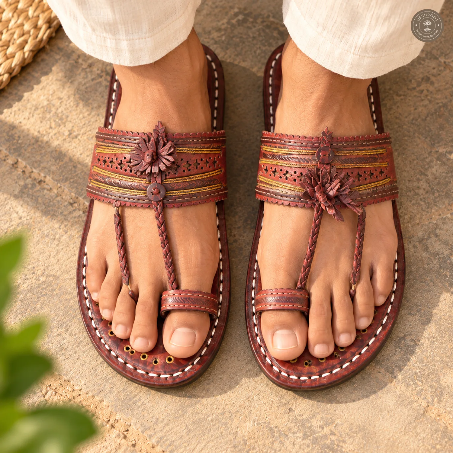 Original Kolhapuri Karkar (Soundwali) Leather Chappal for Men
