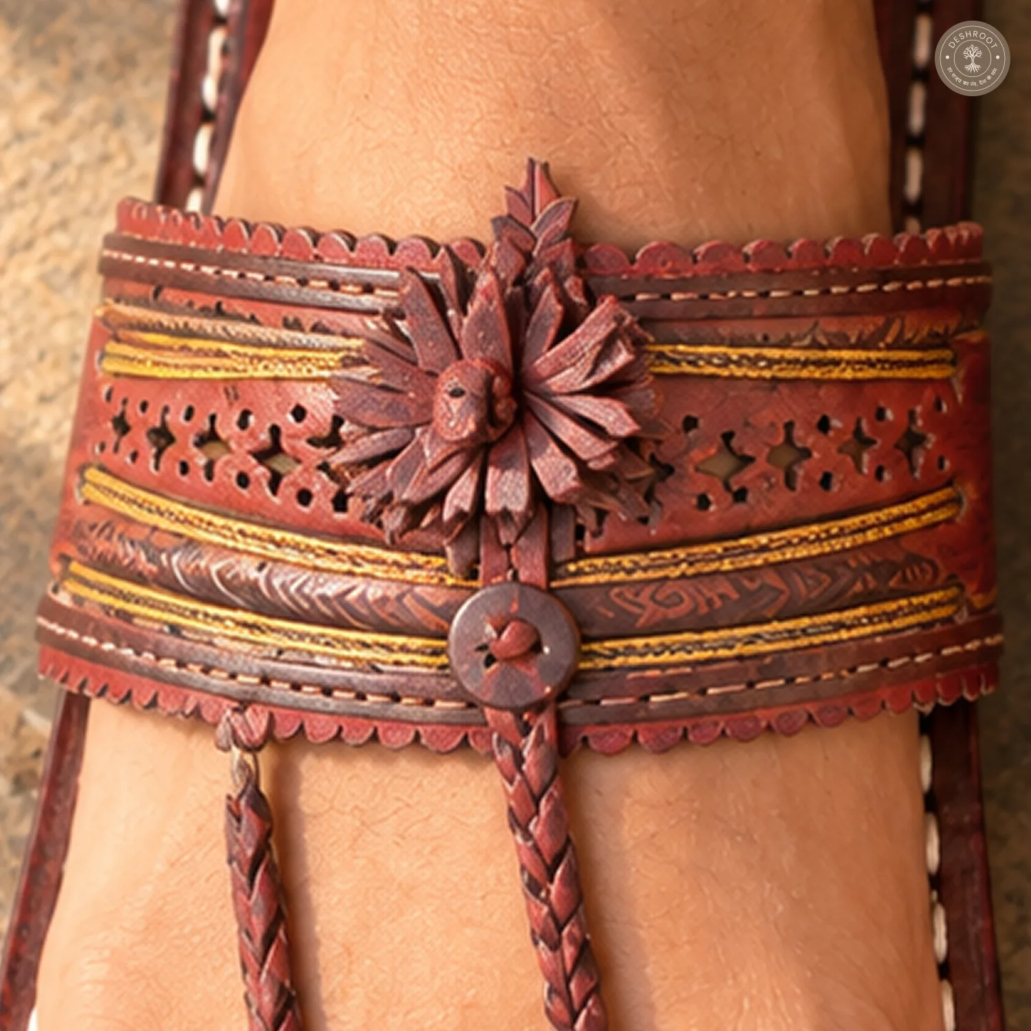 Original Kolhapuri Karkar (Soundwali) Leather Chappal for Men