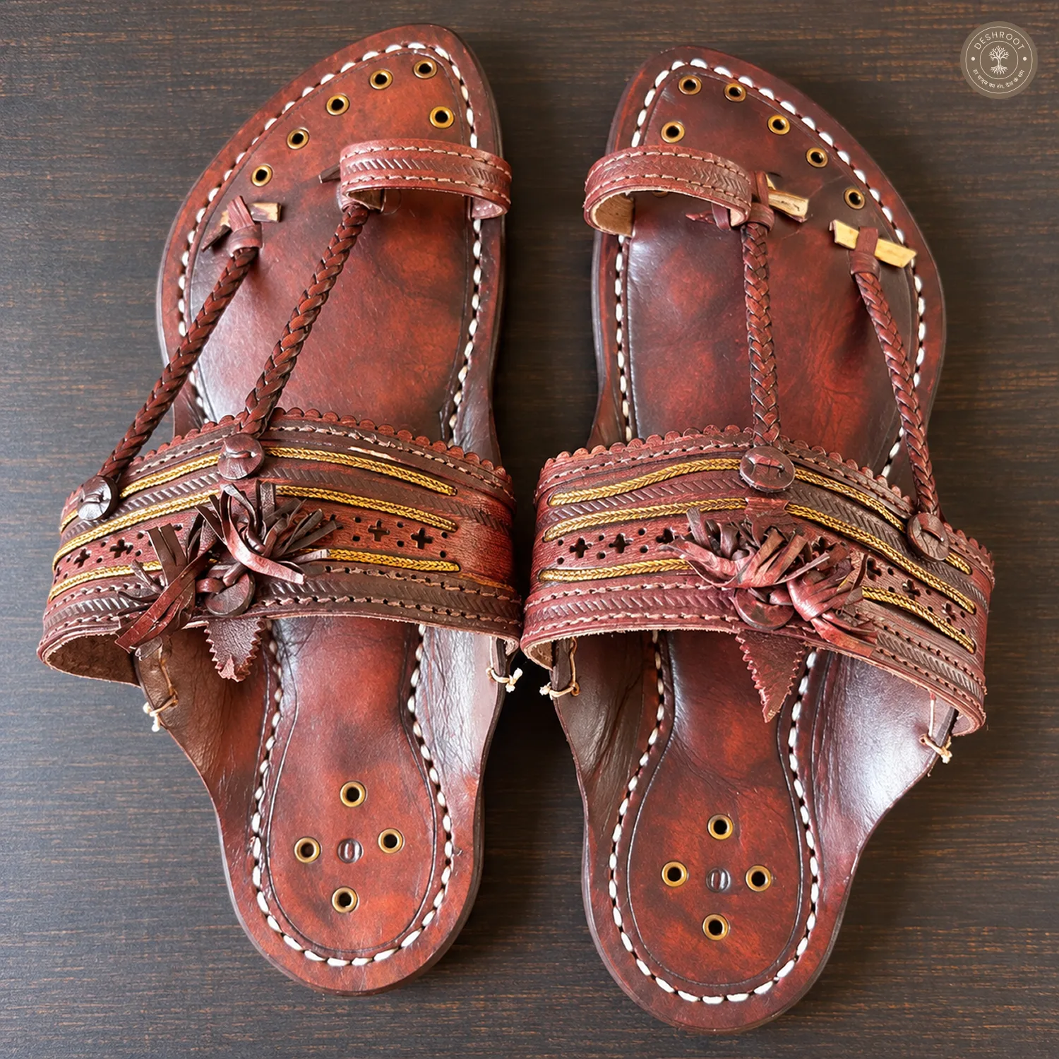 Original Kolhapuri Karkar (Soundwali) Leather Chappal for Men