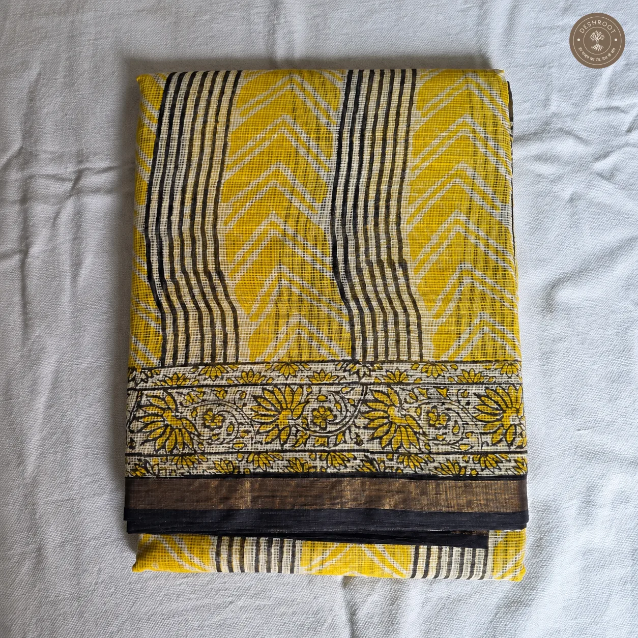 Hand Block Printed Kota Doriya Saree for Women | Lightweight Traditional Indian Saree with Blouse Piece