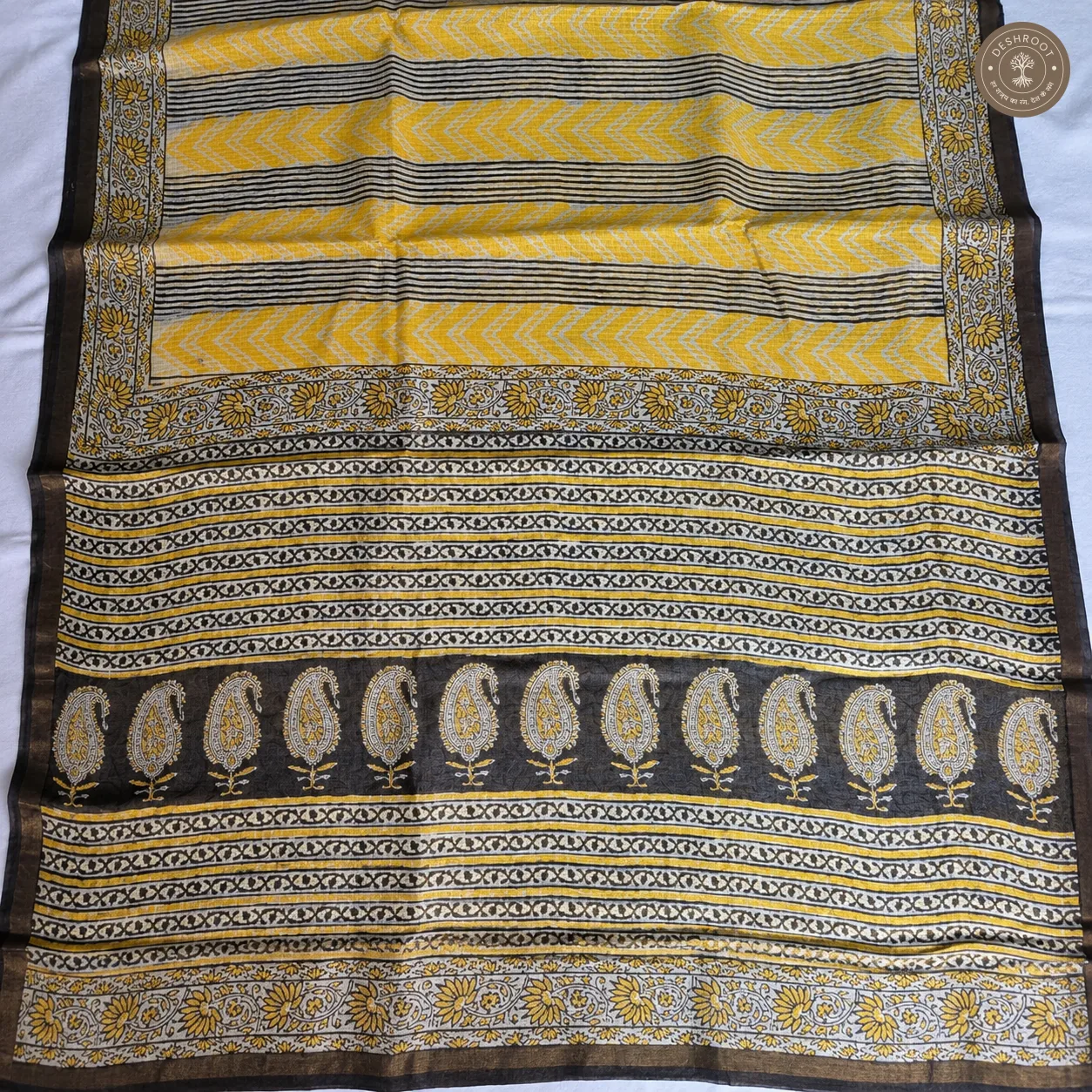 Hand Block Printed Kota Doriya Saree for Women | Lightweight Traditional Indian Saree with Blouse Piece