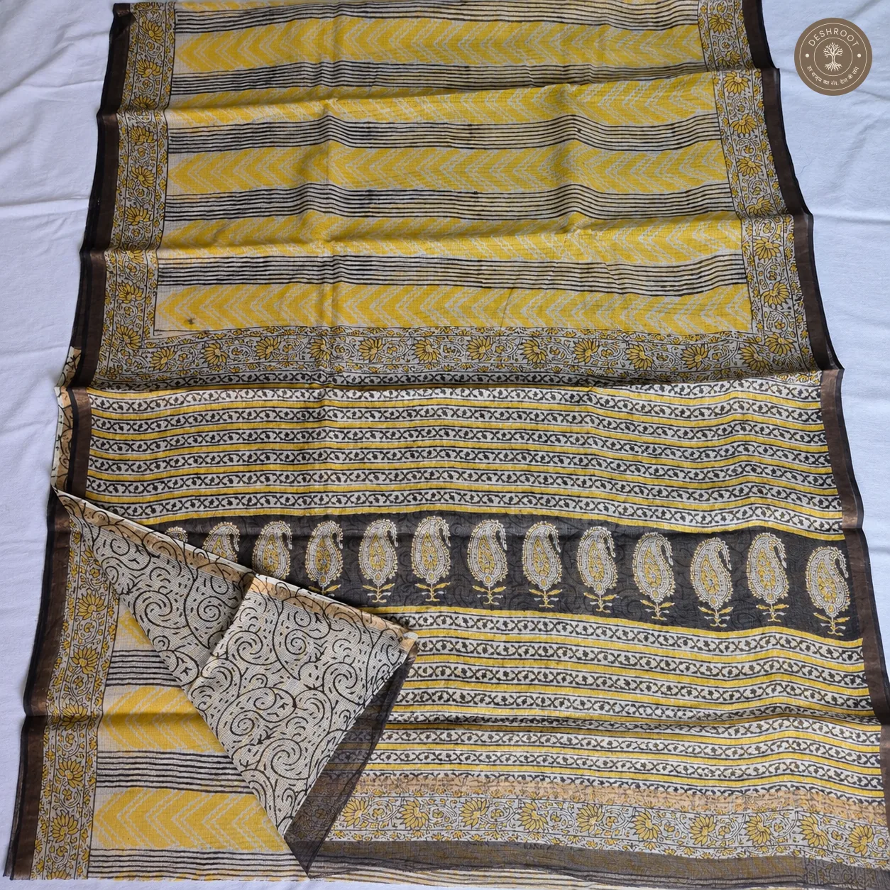 Hand Block Printed Kota Doriya Saree for Women | Lightweight Traditional Indian Saree with Blouse Piece