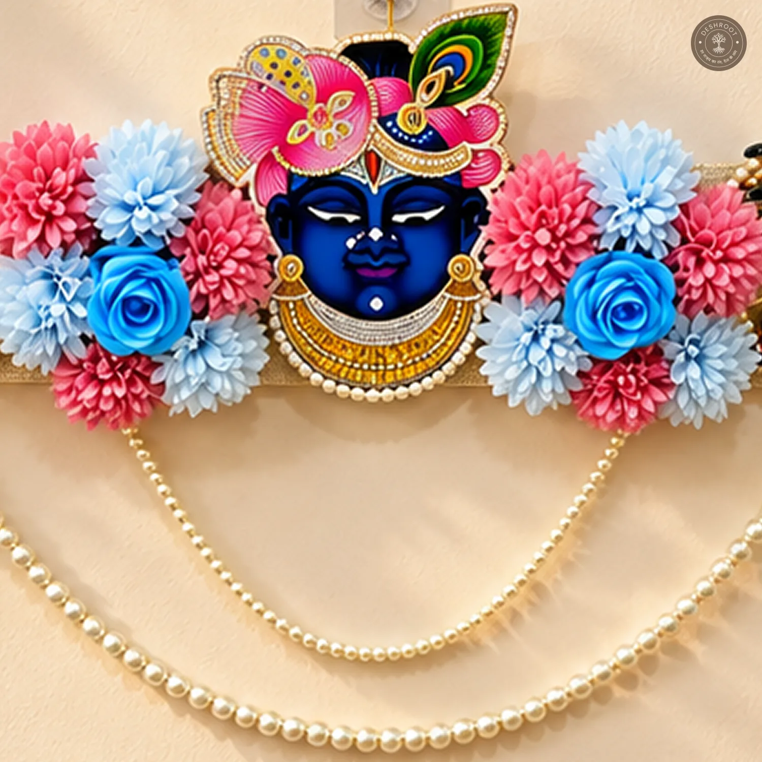 Shreenath Ji Floral Pearl Bandhanwar