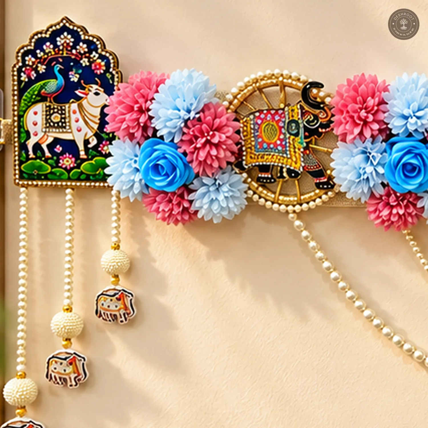 Shreenath Ji Floral Pearl Bandhanwar