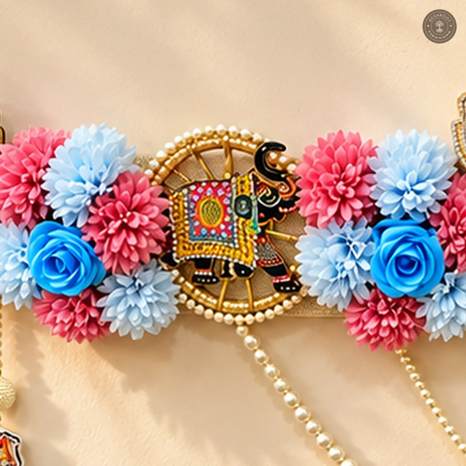 Shreenath Ji Floral Pearl Bandhanwar
