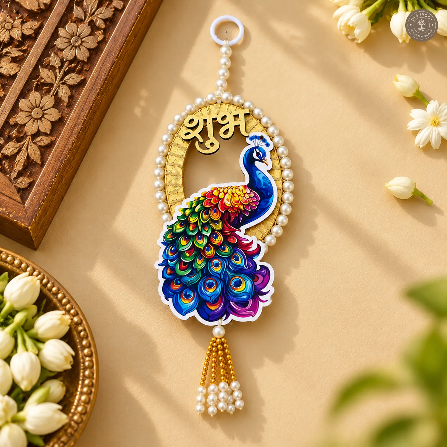 Peacock Shubh Labh Wall Hanging