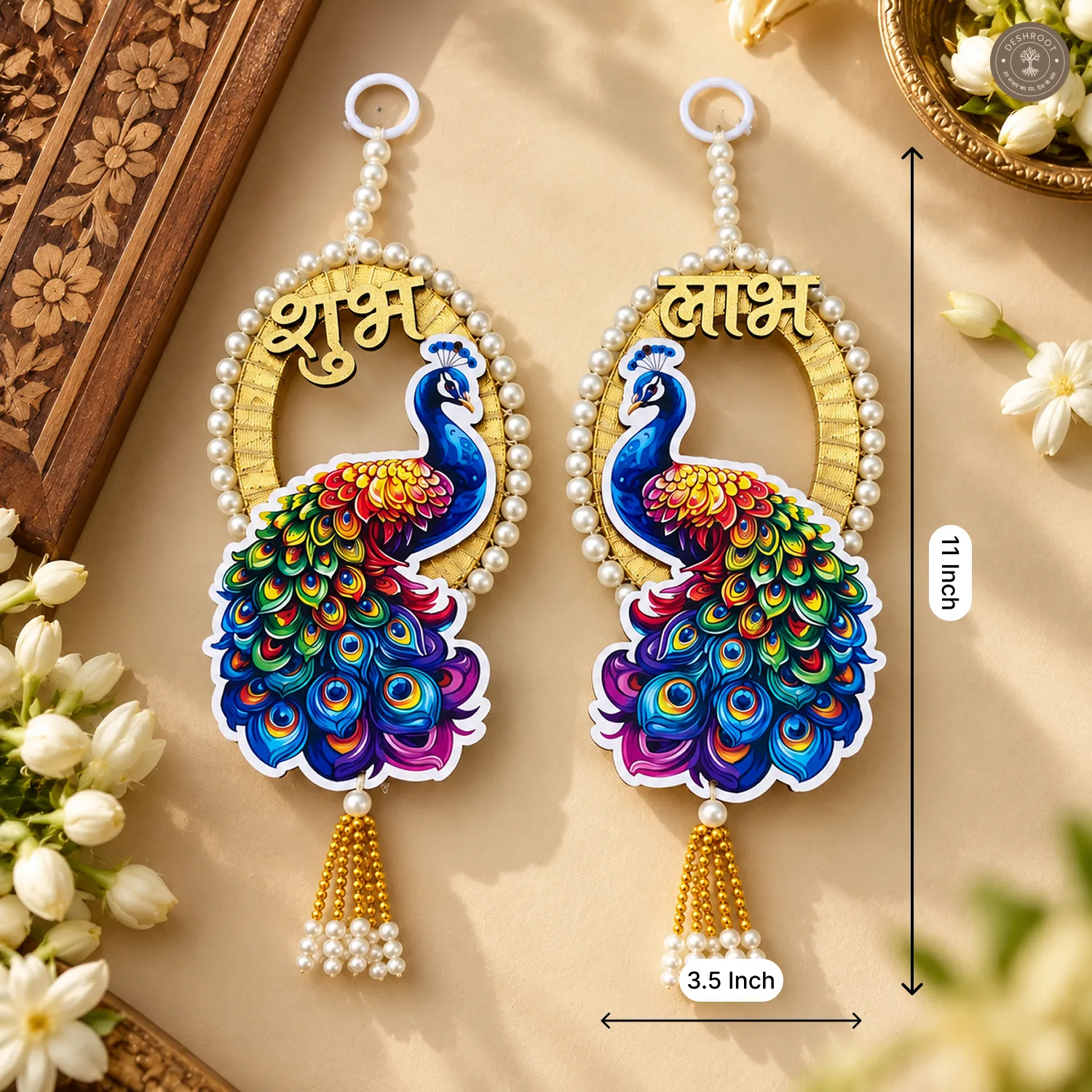 Peacock Shubh Labh Wall Hanging