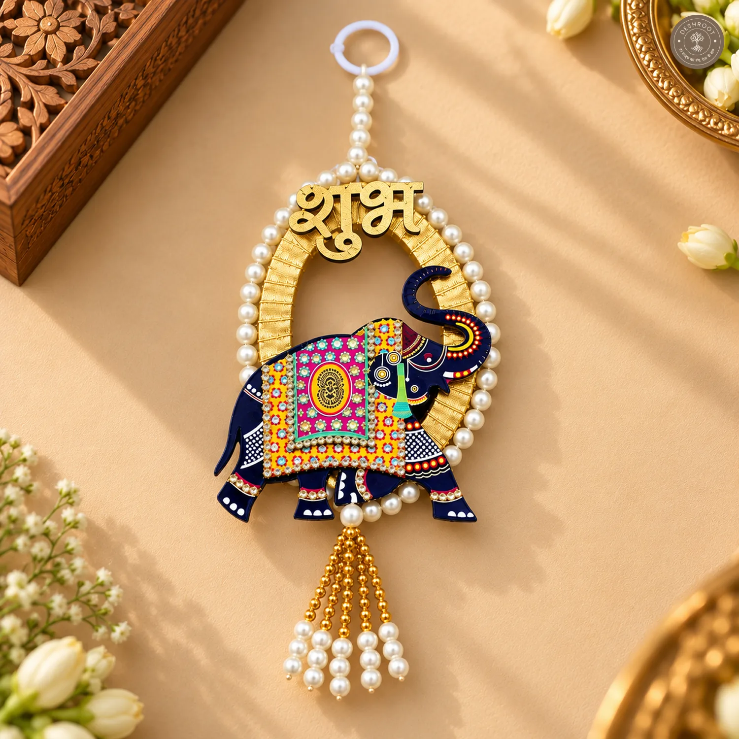 Elephant Shubh Labh Wall Hanging