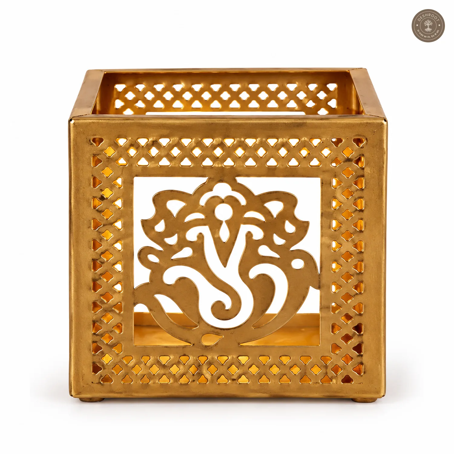 Laxmi Ganesh Etching Votive Set of 4