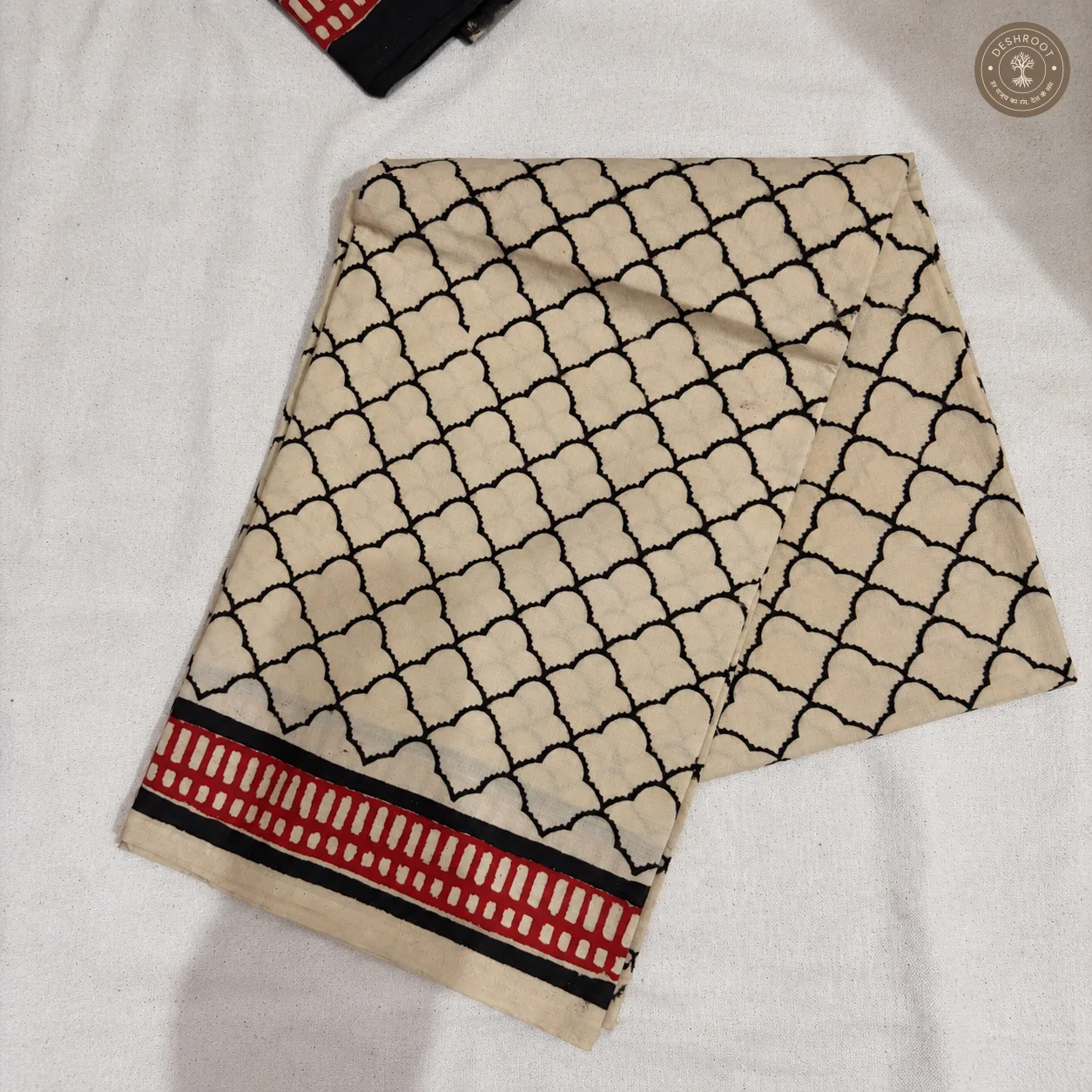 Bagru Hand Block Printed Cotton Suit with Kota Doriya Dupatta | Unstitched 3 Piece Dress Material for Women