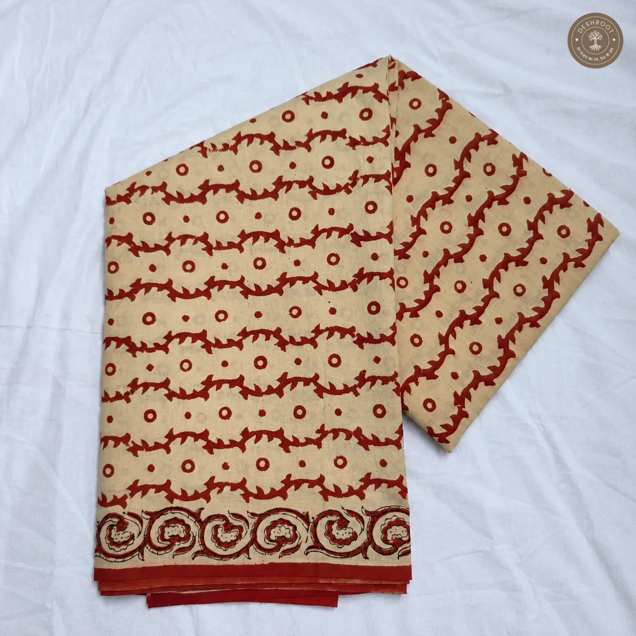 Bagru Hand Block Printed Cotton Suit Set with Chiffon Dupatta | Unstitched 3 Piece Dress Material for Women