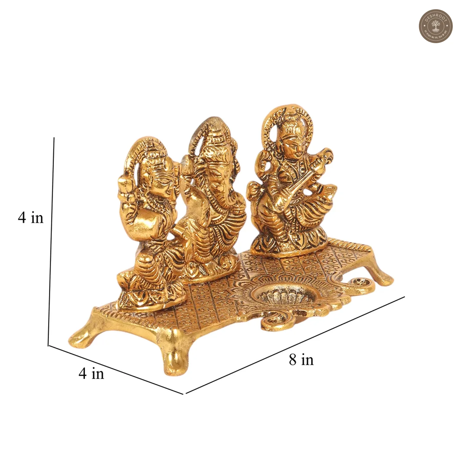 Lakshmi,Ganesh,Saraswati Diya
