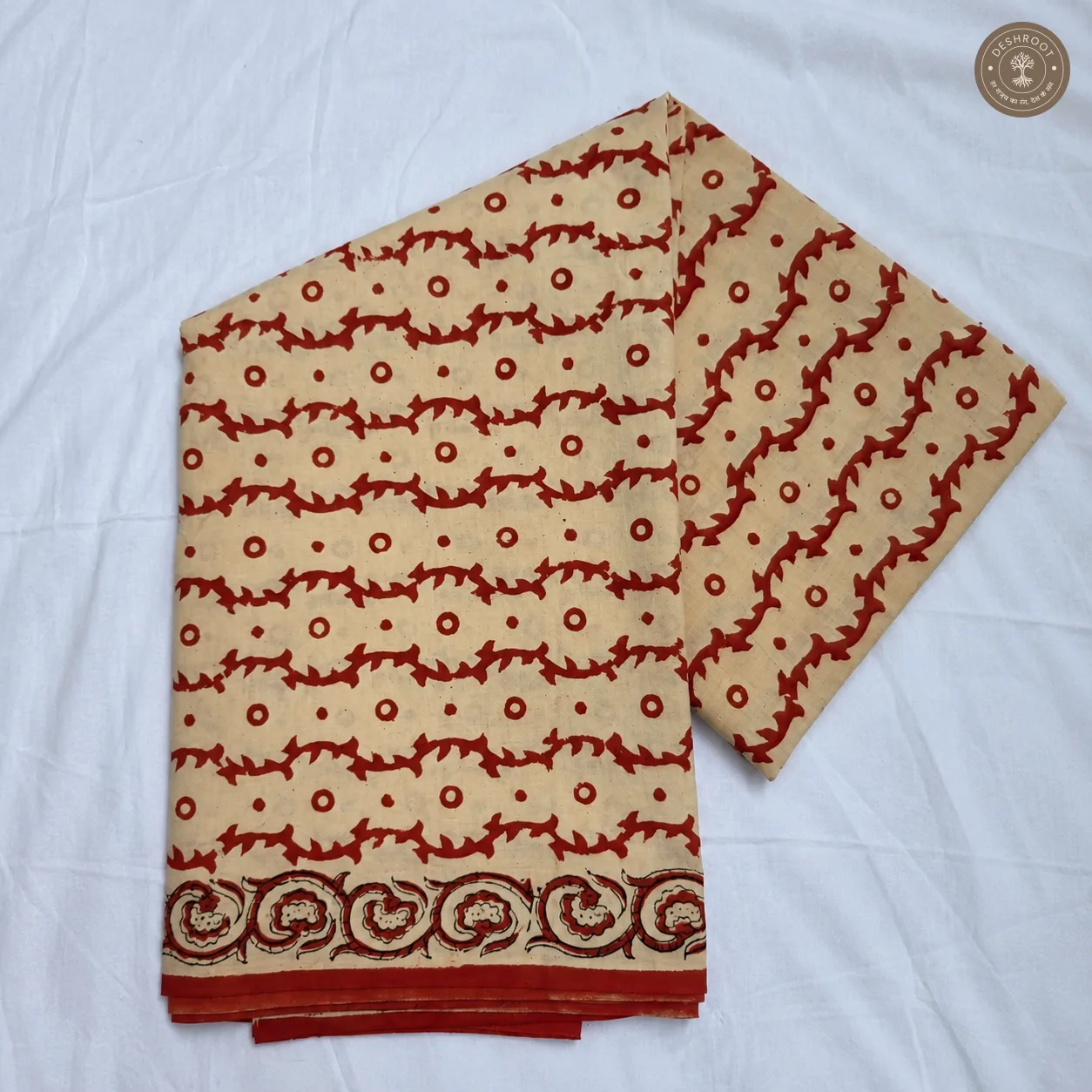 Bagru Hand Block Printed Cotton Suit Set with Chiffon Dupatta | Unstitched 3 Piece Dress Material for Women