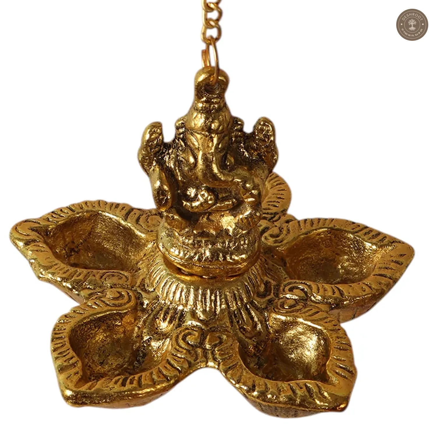 Hanging Gold Ganesh Diya