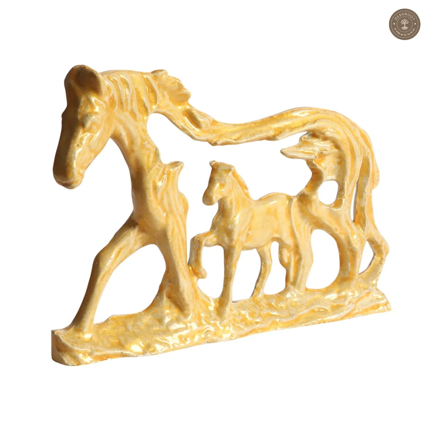 White & Gold Horse Table Decor