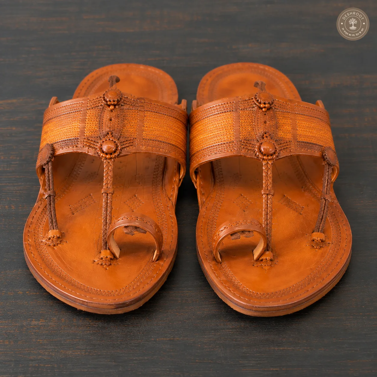 Original Kolhapuri Leather Chappal for Men – Handcrafted Genuine Leather Traditional Sandals with Soft Footbed for Ethnic, Festive & Everyday Wear