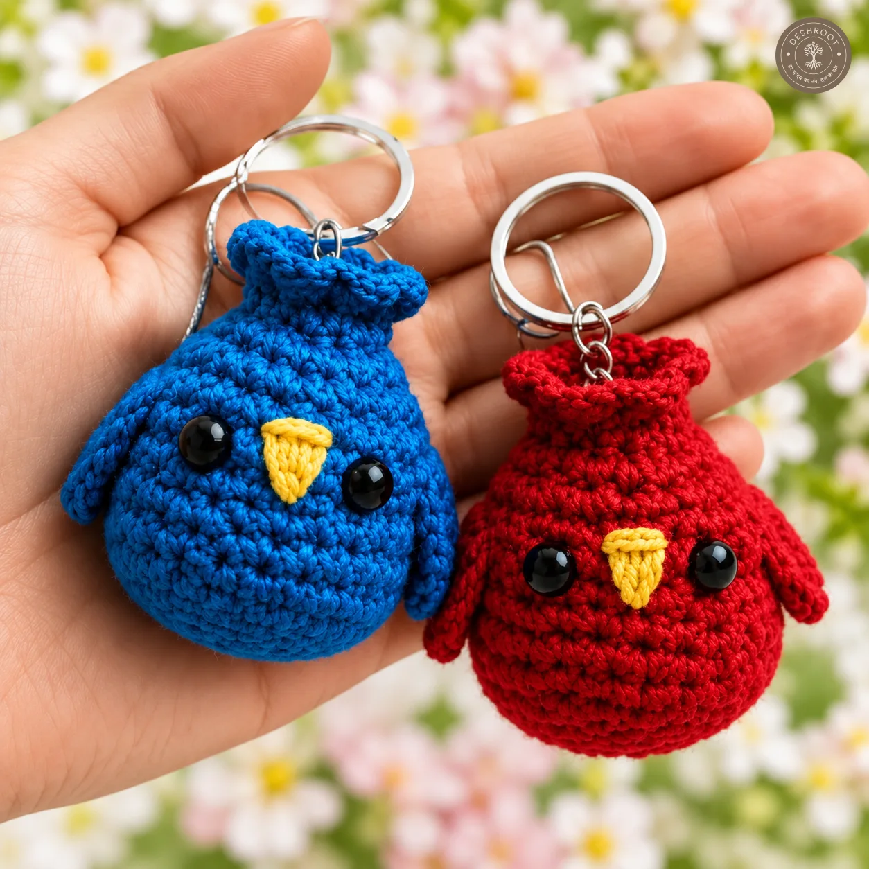 Handmade Crochet Bird Keychain