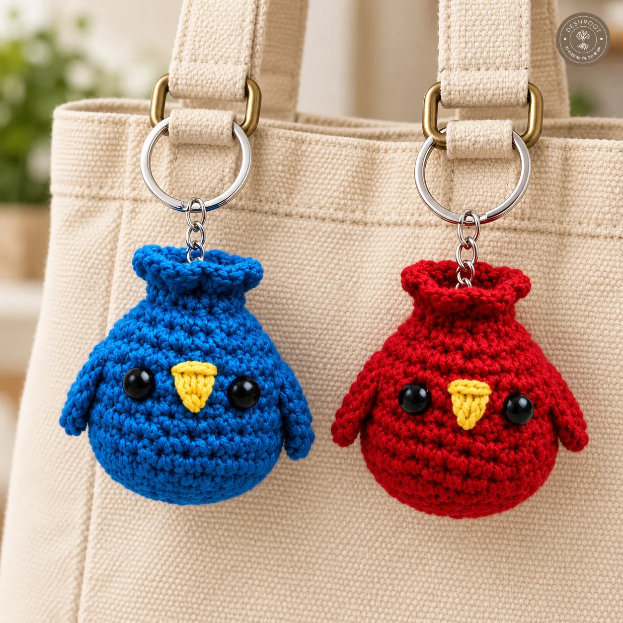 Handmade Crochet Bird Keychain