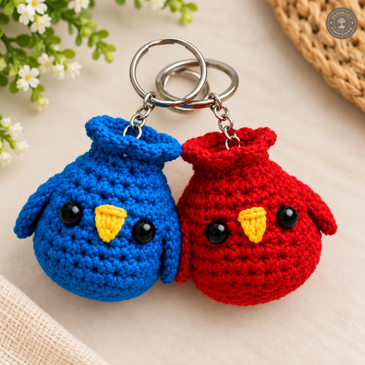 Handmade Crochet Bird Keychain