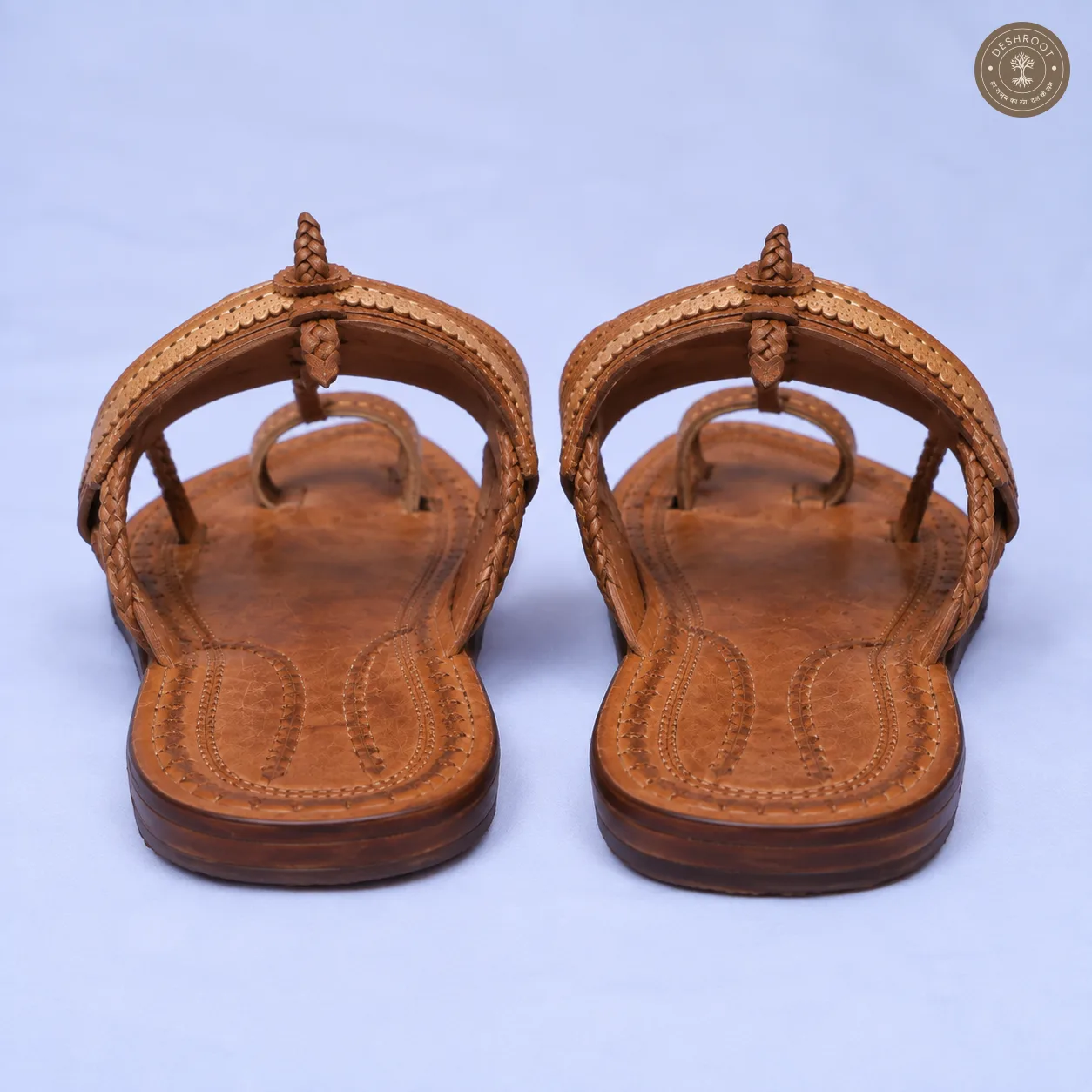 Original Kolhapuri Kapashi Leather Chappal – Handcrafted Genuine Leather Traditional Sandals with Hand-Stitched Detailing for Men