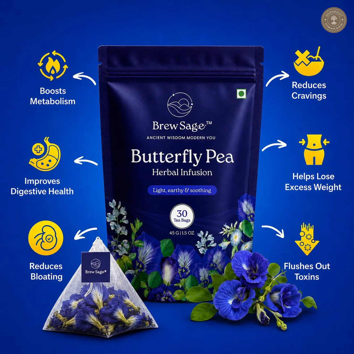 Butterfly Blue Pea Flower Tea Bags