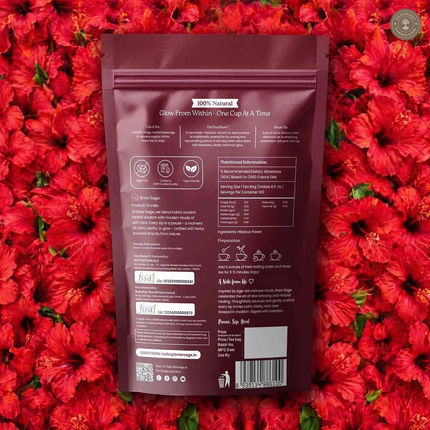Hibiscus Herbal Tea Bags