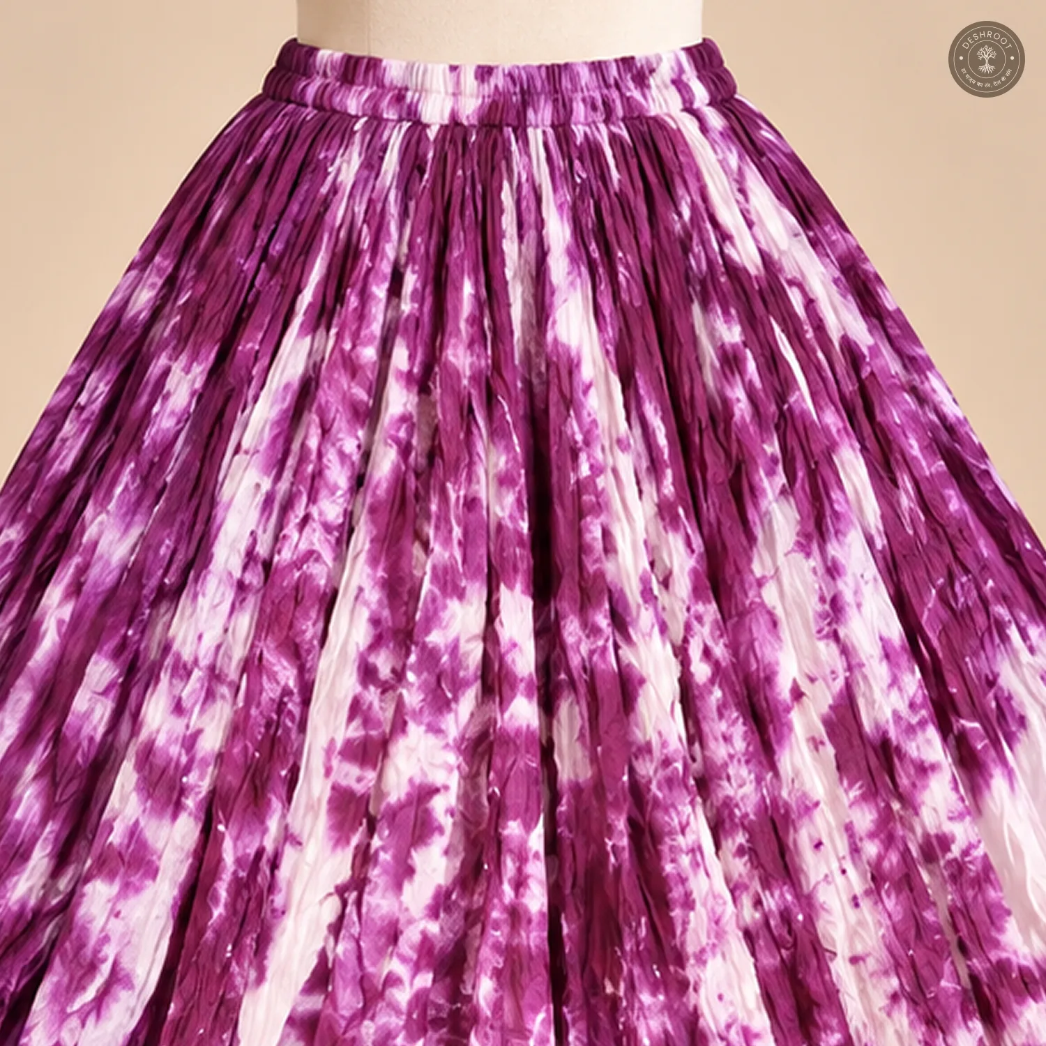 Purple Tie-Dye Dola Silk Chaniya Ghagra