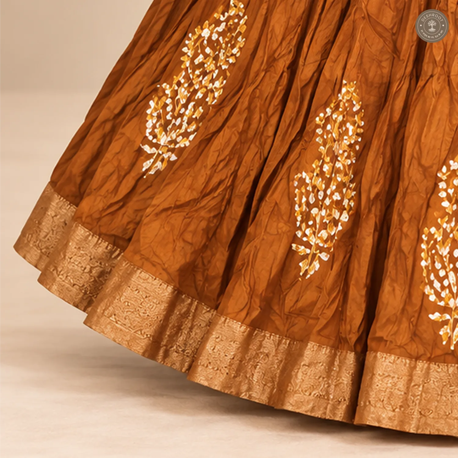 Rust Dola Silk Chaniya Ghagra