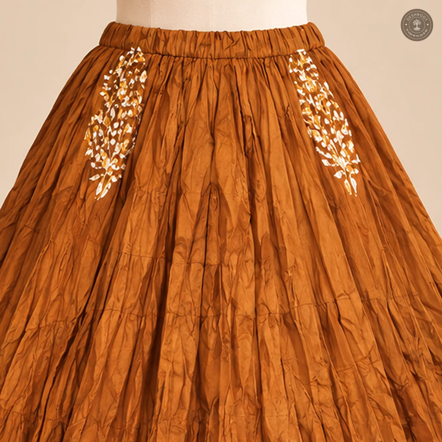 Rust Dola Silk Chaniya Ghagra