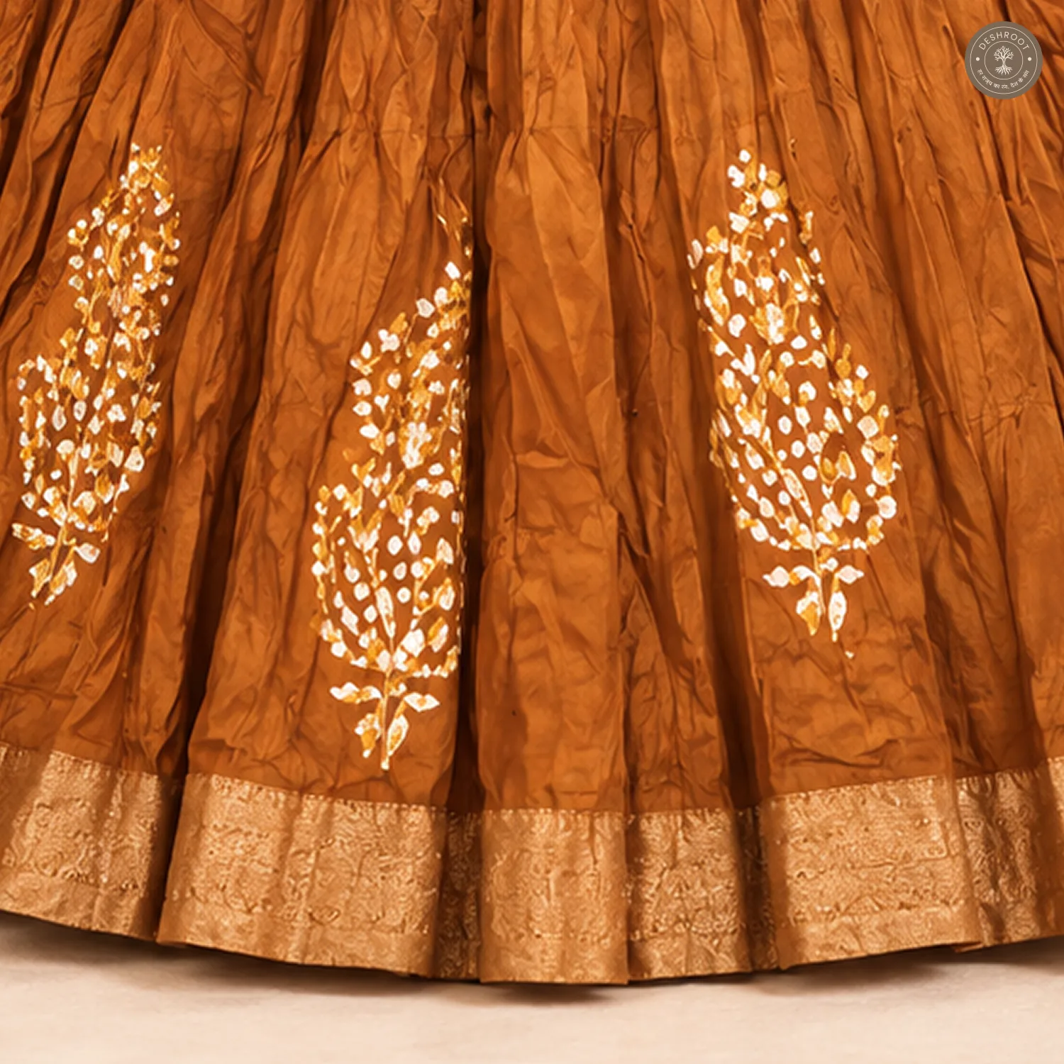 Rust Dola Silk Chaniya Ghagra