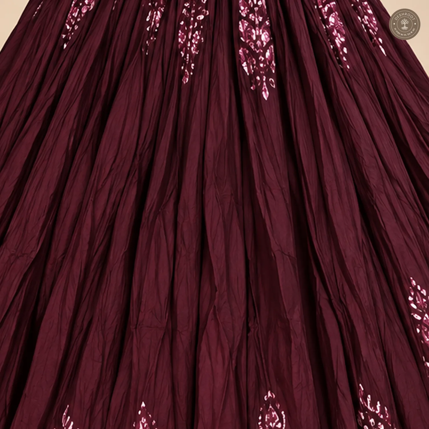 Wine Dola Silk Chaniya Ghagra