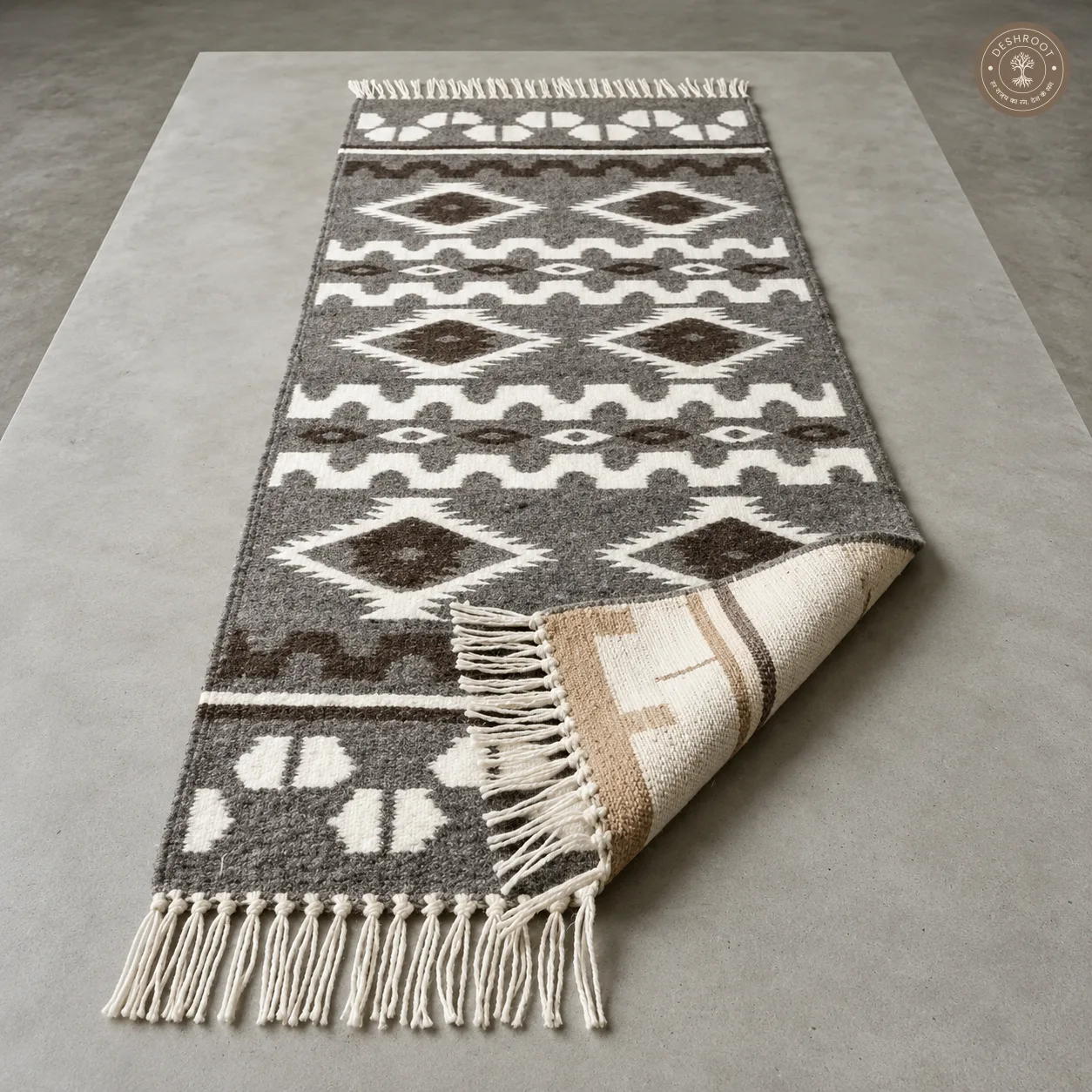 Handwoven Tribal Diamond Pattern Runner Rug