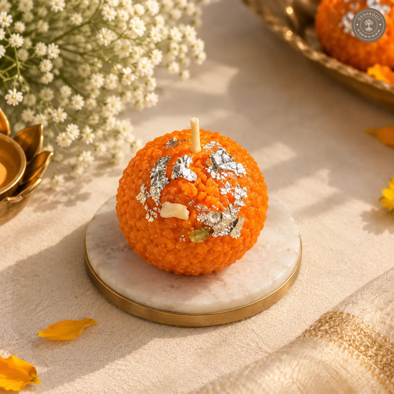 Handcrafted Laddoo Candle Set of 4 - Festive Mithai Inspired Decorative Candles