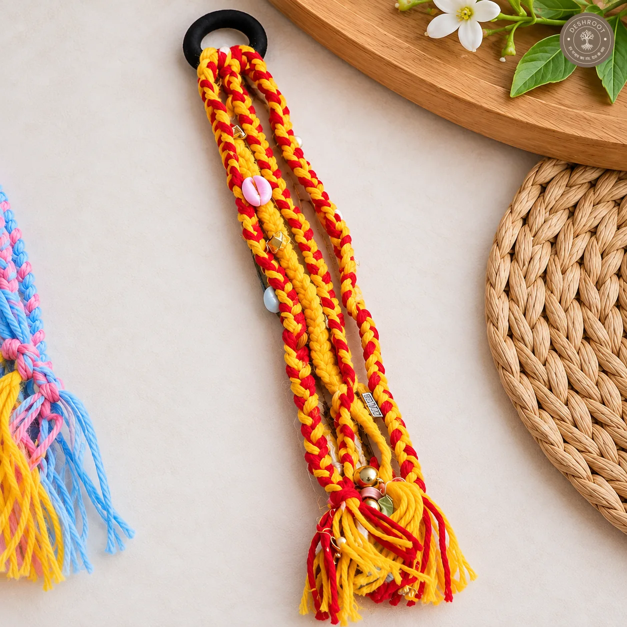 Bohu Parandi for Navratri – Colourful Braided Hair Accessory | 13 cm