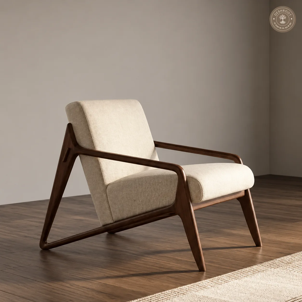 Ashu Chair – Contemporary Solid Wood Accent Lounge Chair