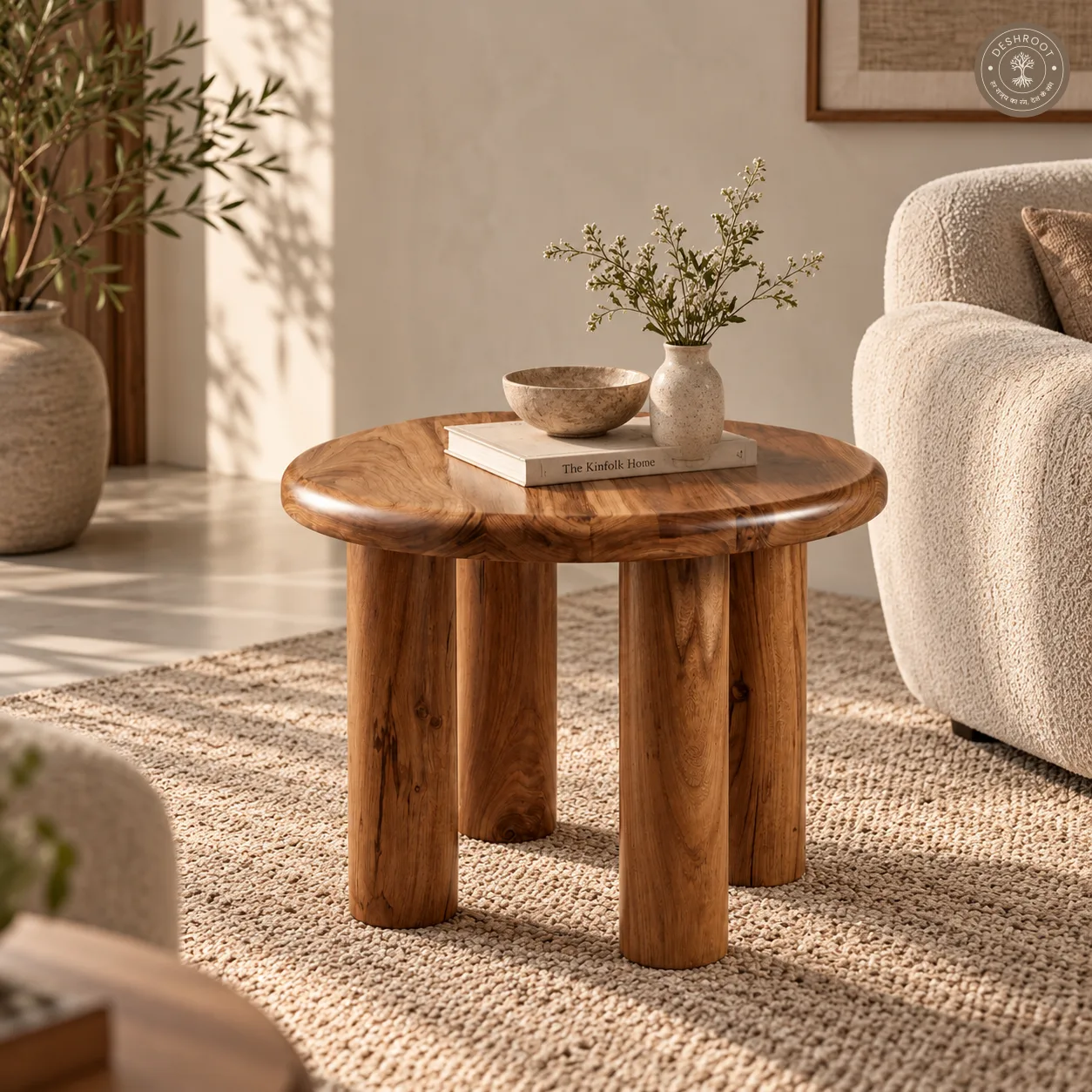 Terra Round Wooden Accent Table