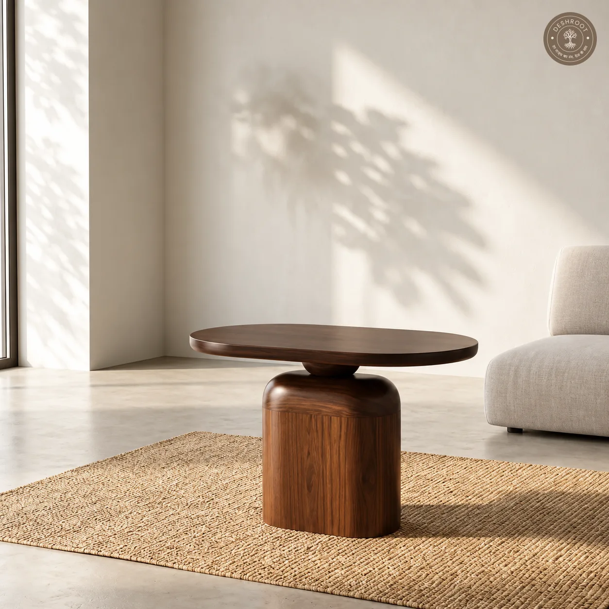 Nordic Pillar Round Wooden Side Table