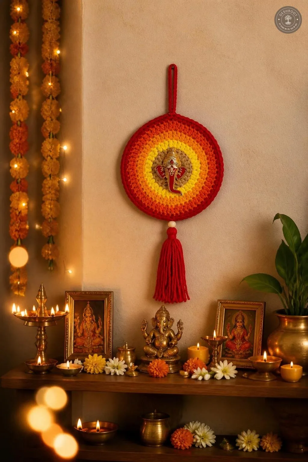 Handmade crochet diwali decoration ganesha